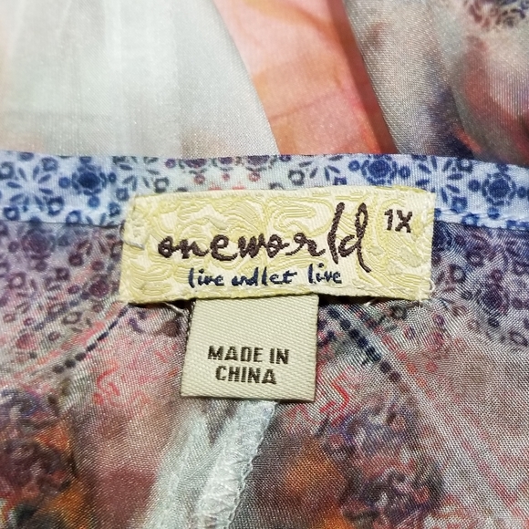 NWT One World 2PC Set 1X | Boho Festival Poncho Shawl & Tank Top Maxi Print - Picture 7 of 9